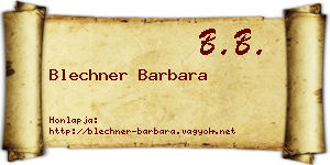 Blechner Barbara névjegykártya