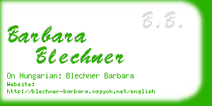 barbara blechner business card